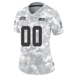 Custom Seattle Seahawks Limited Women's 2024 Salute to Service Jersey (Arctic Camo)