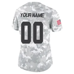 Custom Seattle Seahawks Limited Women's 2024 Salute to Service Jersey (Arctic Camo)