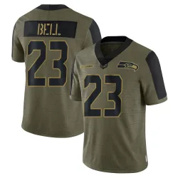 D'Anthony Bell Seattle Seahawks Limited Men's 2021 Salute To Service Jersey (Olive)