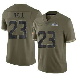 D'Anthony Bell Seattle Seahawks Limited Men's 2022 Salute To Service Jersey (Olive)