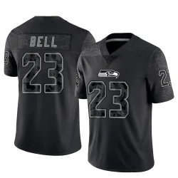 D'Anthony Bell Seattle Seahawks Limited Men's Reflective Jersey (Black)