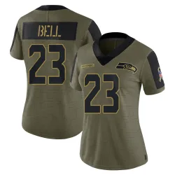 D'Anthony Bell Seattle Seahawks Limited Women's 2021 Salute To Service Jersey (Olive)