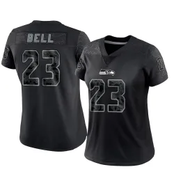 D'Anthony Bell Seattle Seahawks Limited Women's Reflective Jersey (Black)