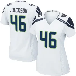 D'Eryk Jackson Seattle Seahawks Game Women's Jersey (White)