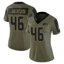 D'Eryk Jackson Seattle Seahawks Limited Women's 2021 Salute To Service Jersey (Olive)
