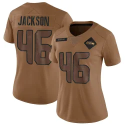 D'Eryk Jackson Seattle Seahawks Limited Women's 2023 Salute To Service Jersey (Brown)