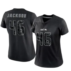 D'Eryk Jackson Seattle Seahawks Limited Women's Reflective Jersey (Black)