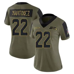 Damien Martinez Seattle Seahawks Limited Women's 2021 Salute To Service Jersey (Olive)