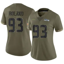 Demeco Roland Seattle Seahawks Limited Women's 2022 Salute To Service Jersey (Olive)