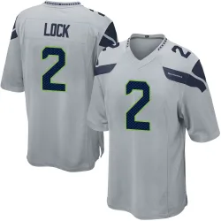 Drew Lock Seattle Seahawks Game Men's Alternate Jersey (Gray)