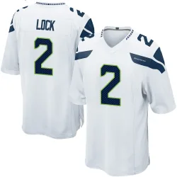 Drew Lock Seattle Seahawks Game Men's Jersey (White)