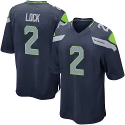 Drew Lock Seattle Seahawks Game Men's Team Color Jersey (Navy)