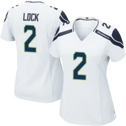 Drew Lock Seattle Seahawks Game Women's Jersey (White)