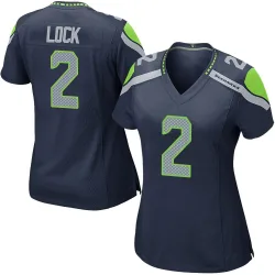 Drew Lock Seattle Seahawks Game Women's Team Color Jersey (Navy)