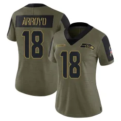 Elijah Arroyo Seattle Seahawks Limited Women's 2021 Salute To Service Jersey (Olive)