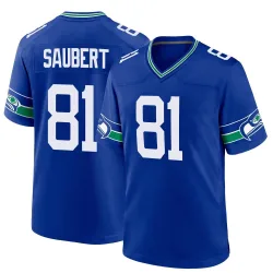 Eric Saubert Seattle Seahawks Game Men's Throwback Jersey (Royal)