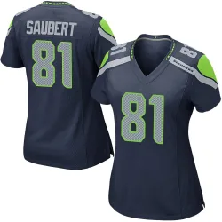 Eric Saubert Seattle Seahawks Game Women's Team Color Jersey (Navy)