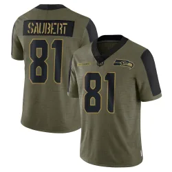 Eric Saubert Seattle Seahawks Limited Men's 2021 Salute To Service Jersey (Olive)