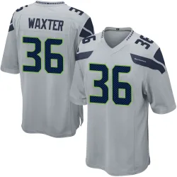 Isas Waxter Seattle Seahawks Game Men's Alternate Jersey (Gray)