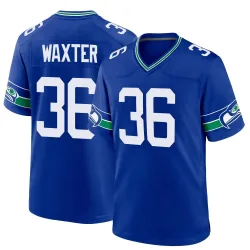 Isas Waxter Seattle Seahawks Game Men's Throwback Jersey (Royal)