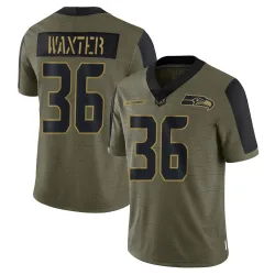 Isas Waxter Seattle Seahawks Limited Men's 2021 Salute To Service Jersey (Olive)
