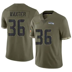 Isas Waxter Seattle Seahawks Limited Men's 2022 Salute To Service Jersey (Olive)