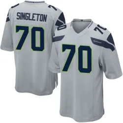 J.R. Singleton Seattle Seahawks Game Men's Alternate Jersey (Gray)