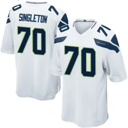J.R. Singleton Seattle Seahawks Game Men's Jersey (White)