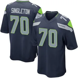 J.R. Singleton Seattle Seahawks Game Men's Team Color Jersey (Navy)