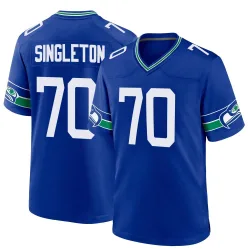 J.R. Singleton Seattle Seahawks Game Men's Throwback Jersey (Royal)
