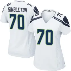 J.R. Singleton Seattle Seahawks Game Women's Jersey (White)