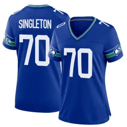 J.R. Singleton Seattle Seahawks Game Women's Throwback Jersey (Royal)