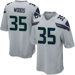 JT Woods Seattle Seahawks Game Men's Alternate Jersey (Gray)