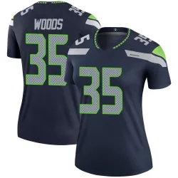 JT Woods Seattle Seahawks Legend Women's Jersey (Navy)