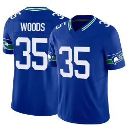JT Woods Seattle Seahawks Limited Men's Throwback Vapor F.U.S.E. Jersey (Royal)