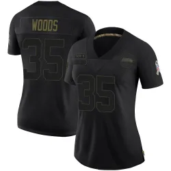 JT Woods Seattle Seahawks Limited Women's 2020 Salute To Service Jersey (Black)