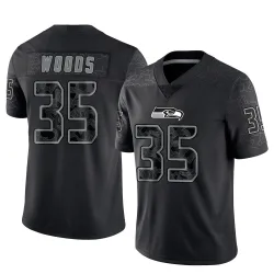 JT Woods Seattle Seahawks Limited Youth Reflective Jersey (Black)