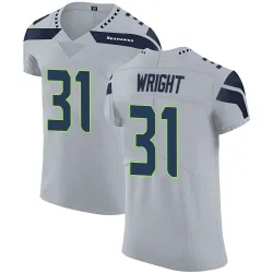 Jacardia Wright Seattle Seahawks Elite Men's Alternate Vapor Untouchable Jersey (Gray)
