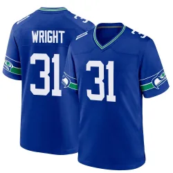 Jacardia Wright Seattle Seahawks Game Men's Throwback Jersey (Royal)