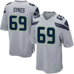 Jacob Sykes Seattle Seahawks Game Men's Alternate Jersey (Gray)