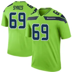 Jacob Sykes Seattle Seahawks Legend Men's Color Rush Neon Jersey (Green)