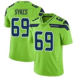 Jacob Sykes Seattle Seahawks Limited Men's Color Rush Neon Jersey (Green)