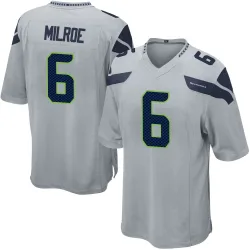 Jalen Milroe Seattle Seahawks Game Men's Alternate Jersey (Gray)