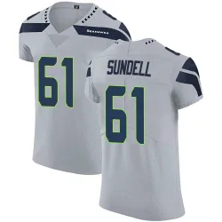 Jalen Sundell Seattle Seahawks Elite Men's Alternate Vapor Untouchable Jersey (Gray)