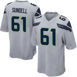 Jalen Sundell Seattle Seahawks Game Men's Alternate Jersey (Gray)