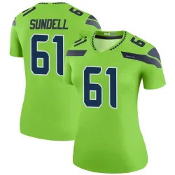Jalen Sundell Seattle Seahawks Legend Women's Color Rush Neon Jersey (Green)