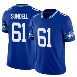 Jalen Sundell Seattle Seahawks Limited Men's Throwback Vapor F.U.S.E. Jersey (Royal)