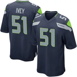 Jared Ivey Seattle Seahawks Game Men's Team Color Jersey (Navy)