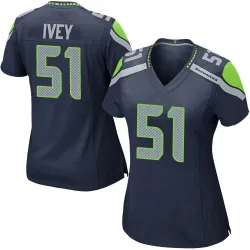 Jared Ivey Seattle Seahawks Game Women's Team Color Jersey (Navy)
