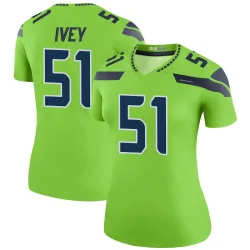 Jared Ivey Seattle Seahawks Legend Women's Color Rush Neon Jersey (Green)